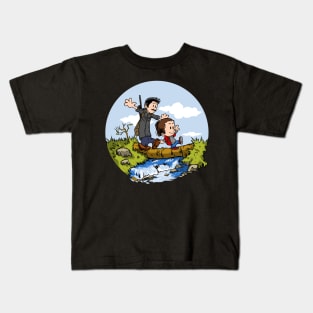 crossing a river Kids T-Shirt